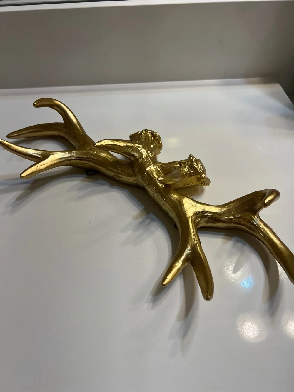 Gold Antler Wall Decor Accent - Decorative Home Wall Art